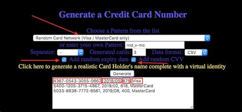 smart card random number generator|generate random credit cards randommer.